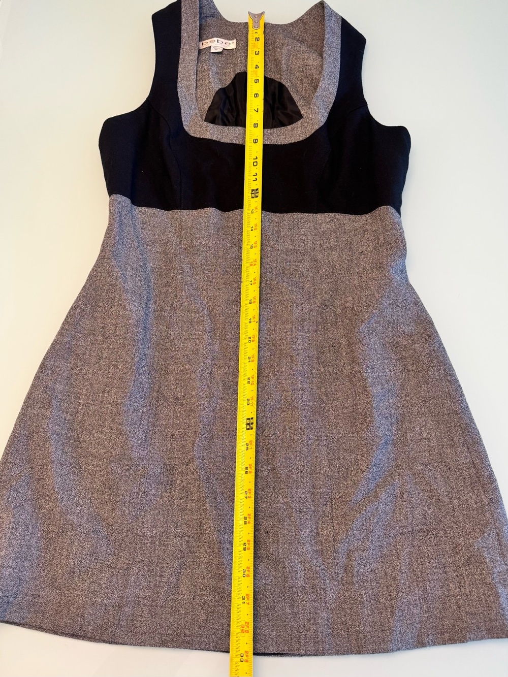 Vintage Bebe 100% Wool Colorblock Pinafore A-Line Mini Dress (Made in USA) - Picture 6 of 10